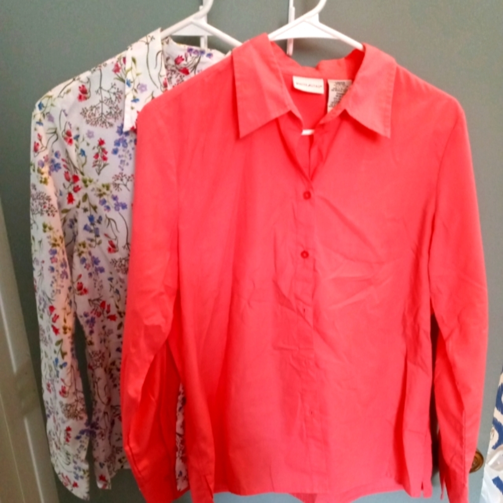 2 Women's White Stag Long Sleeve Shirts
